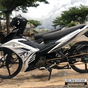 Tem rời MX King trắng đen 2011 Exciter 135. Decal dán xe Chống nước, không bay màu bong tróc
