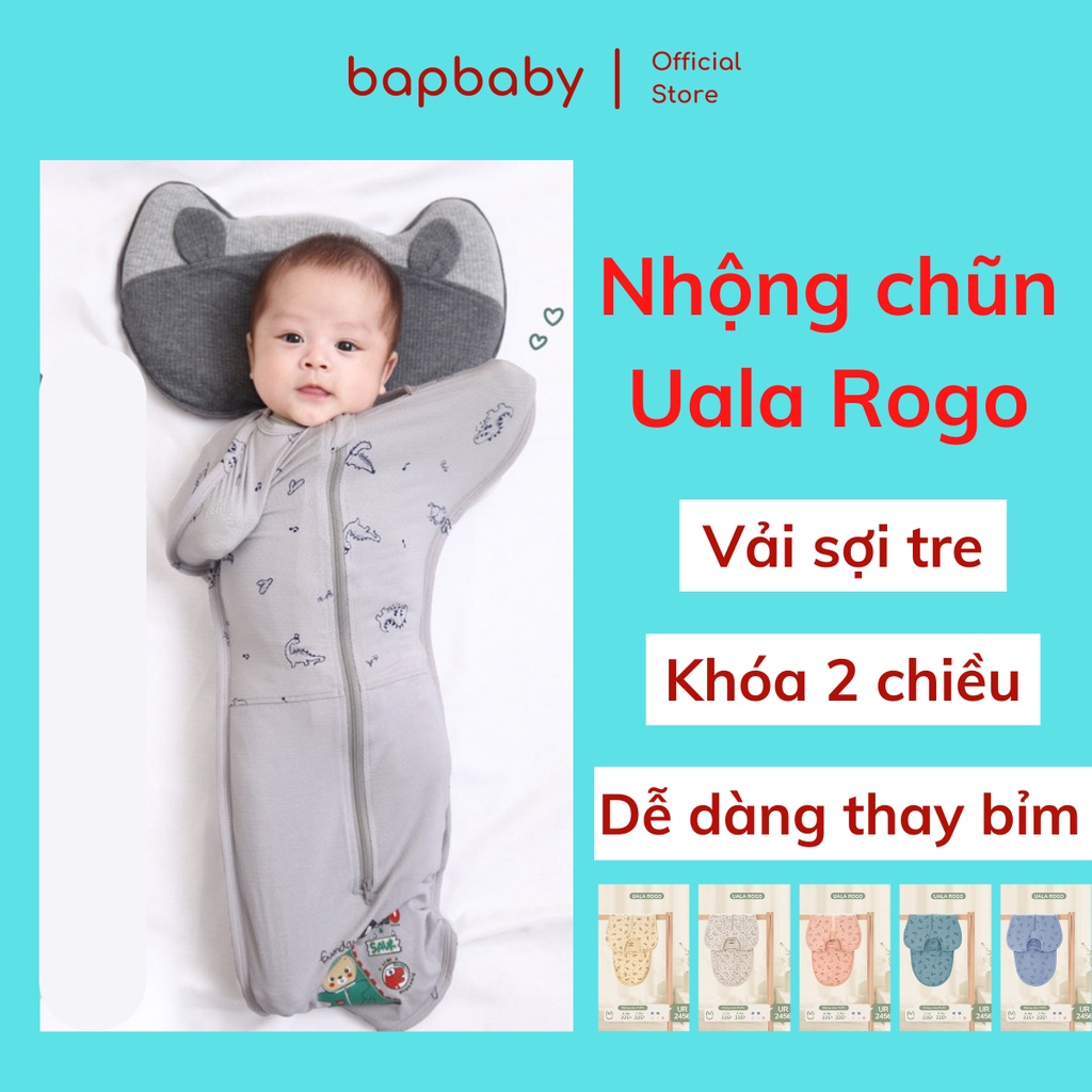 Nhộng chũn cho bé sơ sinh Uala Rogo vải sợi tre ủ kén cho bé ngủ ngon ...