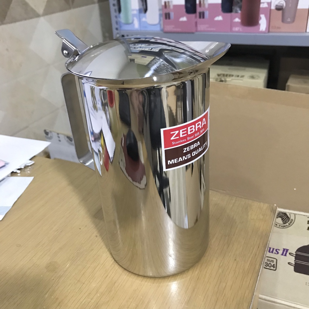 Ca Nước Inox 304 ZEBRA Có Nắp 1.9L - 115014_115012. Nhập Khẩu Thái Lan ...