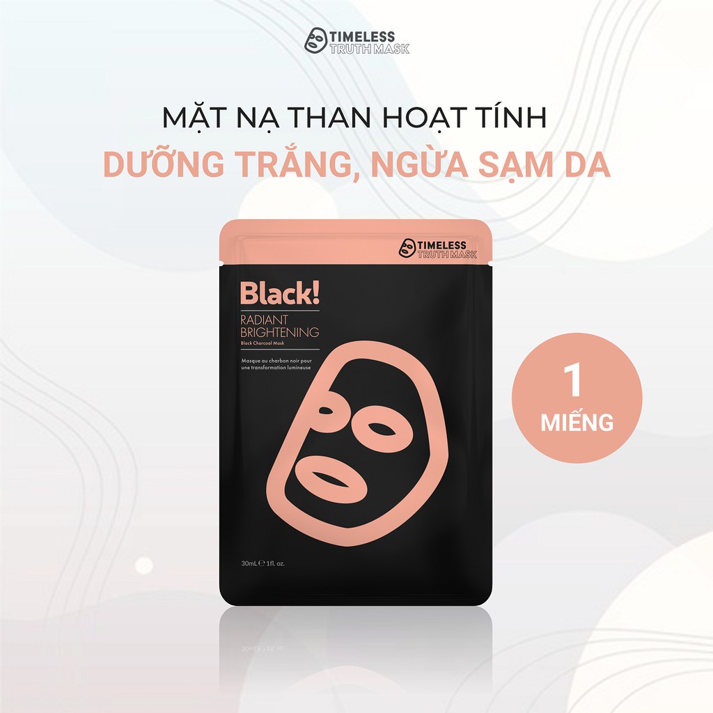 Ảnh Mặt nạ than hoạt tính dưỡng trắng, ngừa sạm da Timeless Truth Mask - Black Radiant (30ml/miếng) 3
