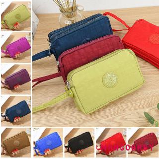 ♬Mg♪-Nữ Dây Kéo Canvas Ví Dài Clutch Đồng Xu Túi Điện Thoại Ví Đựng Thẻ