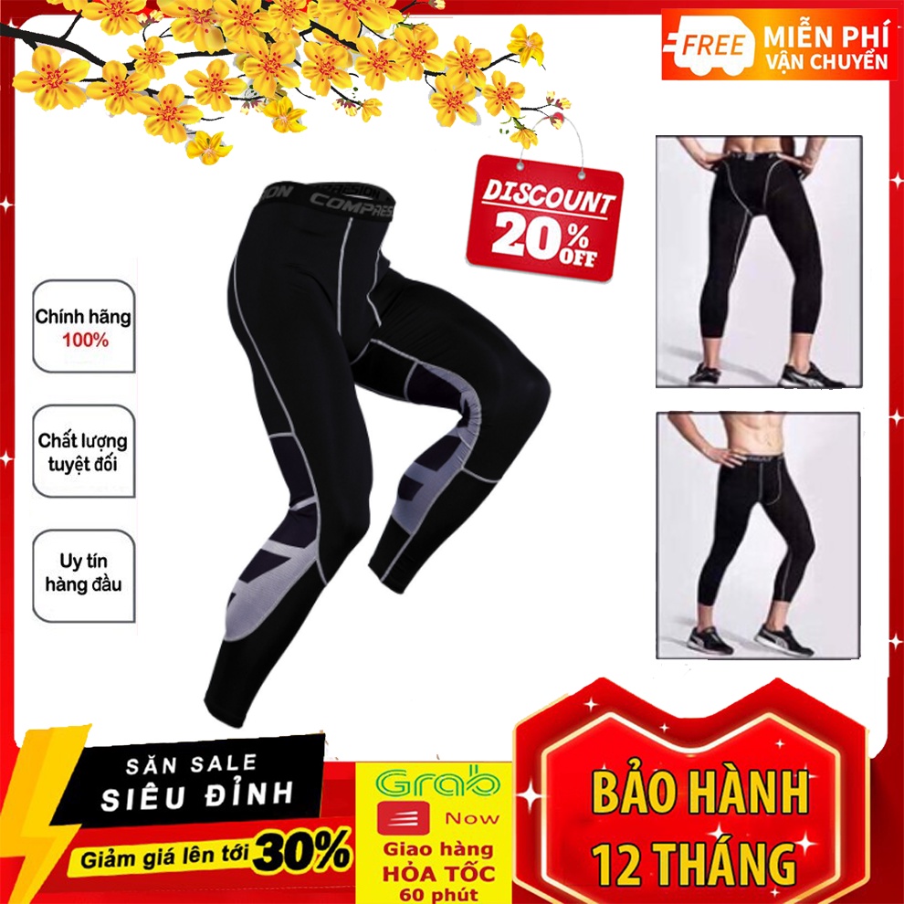 Quần Giữ Nhiệt Pro Compression Thể Thao Tập Gym Nam Dáng Dài Màu Đen Co Giãn 4 Chiều 💥HÀNG MÓI VỀ💥
