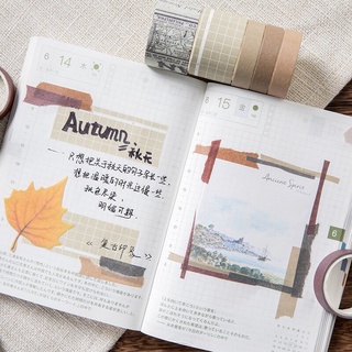 Set 10 cuộn băng keo dán trang trí washi DIY nhiều mẫu tùy chọn dành cho sổ tay nhật ký
