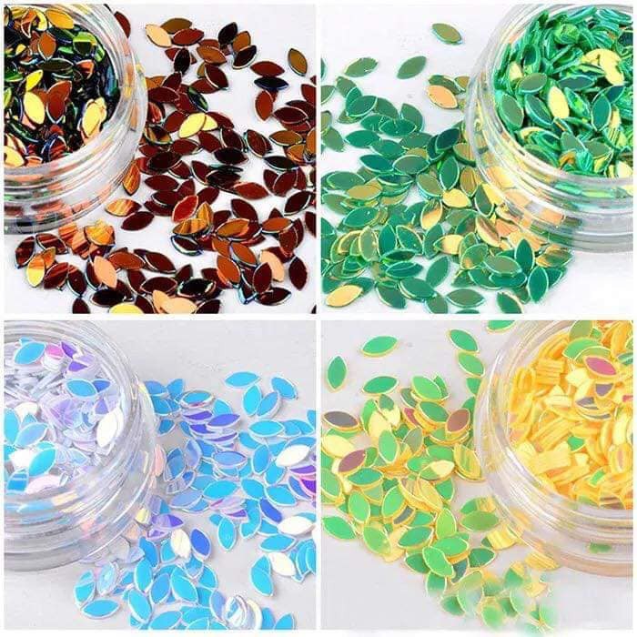 Set lá gạo 12 màu trang trí móng làm nail phong cách Hàn Nhật