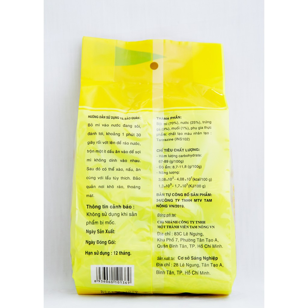Mì Trứng Vắt Việt San 400g - Sợi Tròn Nhỏ Dai Ngon Nấu Mì Nước Xào Hải Sản Tiện Lợi Cho Gia Đình