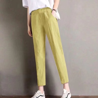 Vải Lanh Cotton Mùa Hè 2022 Cao Cấp Ôm Hơn Nhìn Mỏng Đến Mắt Cá Chân Quần Nữ Rời Phù Hợp Với Hợp Thời Trang Thường Ngày Skinny Quần