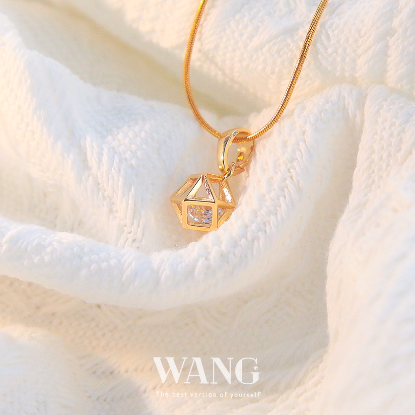 Vòng cổ Mạ Vàng 18K Đính Đá zircon Đơn Giản Thời Trang