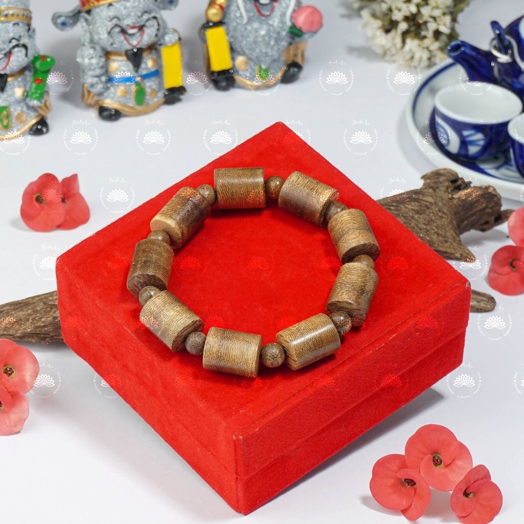 Vòng Tay Trầm Hương Trụ Trúc Tốc Tự Nhiên - Size Nữ - Vòng Tay Phong Thủy - 8mm