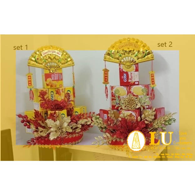 Set #14 phụ kiện làm tháp bánh kẹo , combo hoa trang trí ( không ...