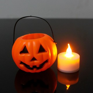 Đèn lồng bí ngô xin kẹo Halloween có đèn LED , giỏ bí ngô đèn nhạc