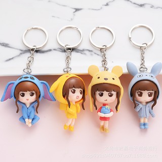 Móc Khóa Cute - Móc Khóa Gấu Bông Nhiều Hình Dễ Thương Thỏ Hồng Móc Khóa Rẻ Đẹp - Thỏ Hồng VPP