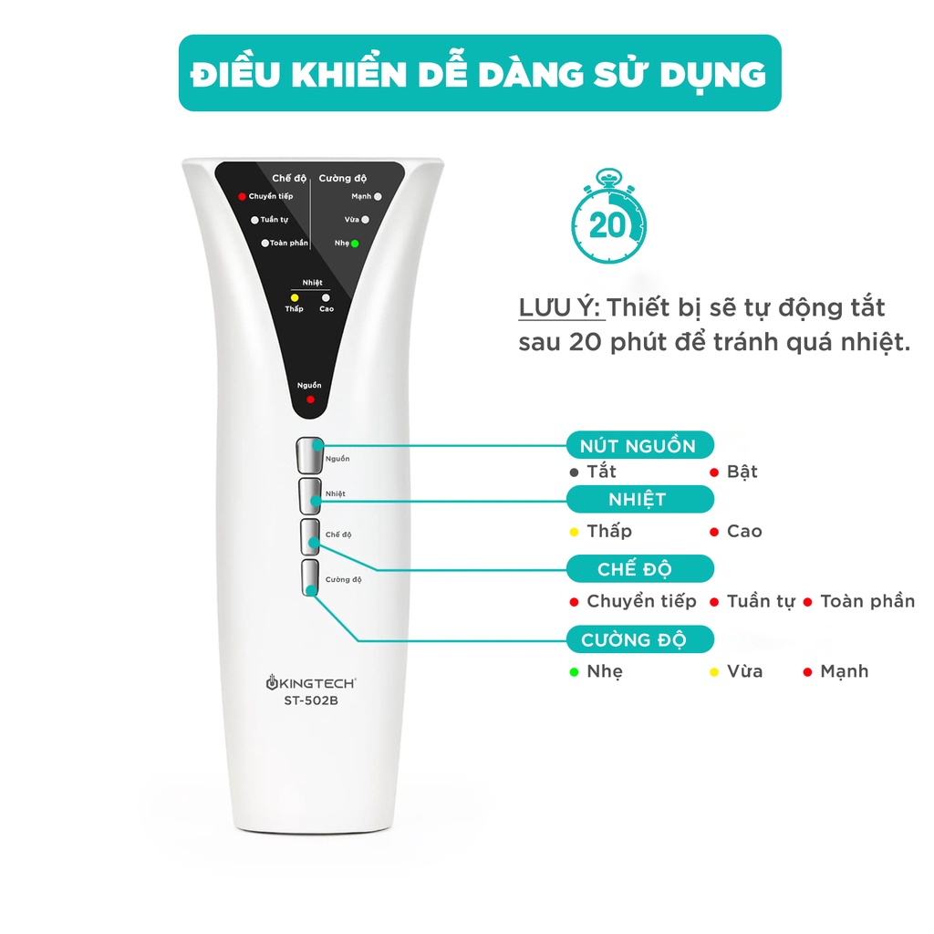 Ảnh Máy Massage Chân Chuyên Sâu KINGTECH ST-502B - Hàng Chính Hãng, Xoa Bóp Bàn, Bắp Chân - Bảo Hành 12 Tháng 4