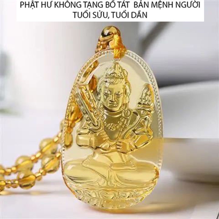 Dây chuyền phật Hư Không Tạng Bồ Tát size nhỏ đủ các mầu -  Bản mệnh cho  tuổi Sửu Dần-Tặng kèm thnhung