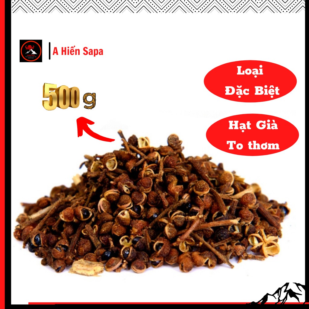 Hạt mắc khén rừng loai đặc biệt gói 500 gr, hạt già to, ướp gia vi nướng và pha đồ chấm có vị tê tê