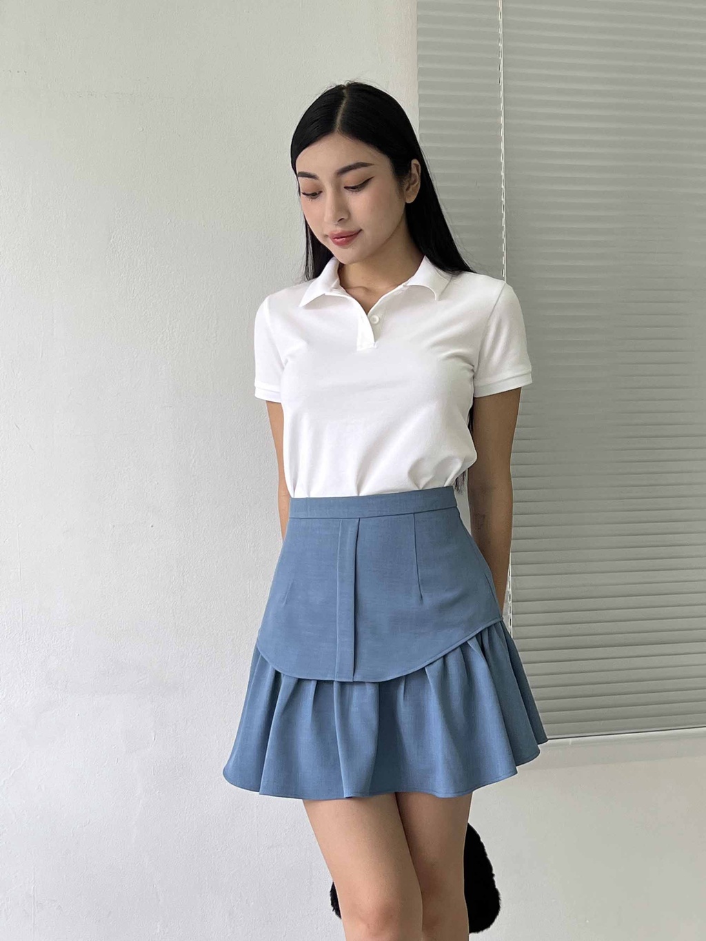 Mô tả Áo thun polo nữ MARC FASHION trơn cơ bản basic vải mềm mịn mát CBMH091822 - 6
