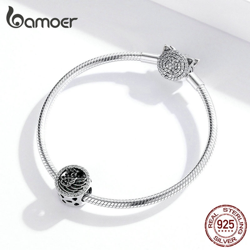Hạt phụ kiện Bamoer bằng bạc thiết kế độc đáo sang trọng để làm trang sức SCC1342