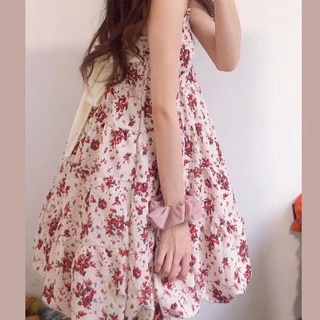 Đầm Hai Dây Họa Tiết Hoa Phong Cách Vintage Thời Trang Mùa Hè