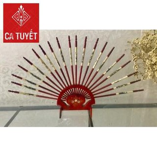 ĐŨA THỜ BỘ 10 ĐÔI PHONG THỦY GỖ HƯƠNG KHẢM HOA VĂN