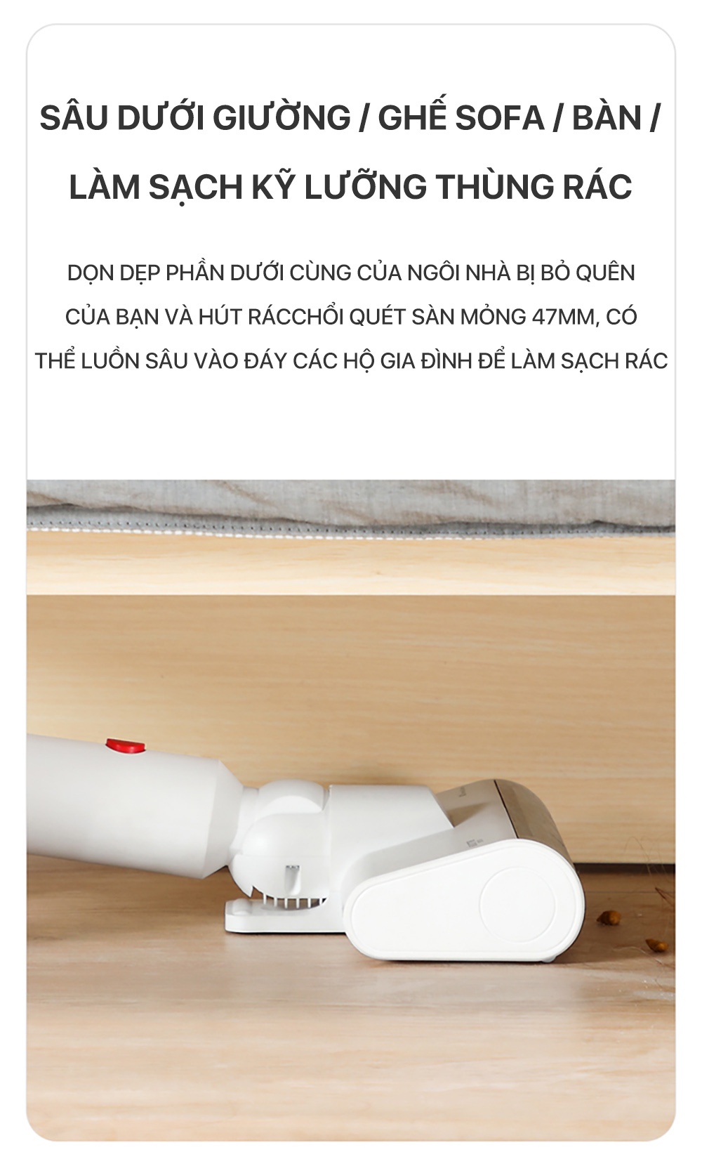 Mô tả Máy hút bụi cầm tay không dây Deerma VC20 Plus kèm 3 đầu hút đa năng, thiết kế gọn nhẹ - Bảo hành 12 tháng - 7