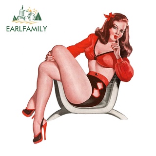 EARLFAMILY 13cm Cho Pin-up Bombs Away Thế Chiến Thứ Hai Dán Xe Ô Tô Sáng Tạo Người Cắm Trại Chống Trầy Xước Đề Can Cho Xe Chiến Tranh