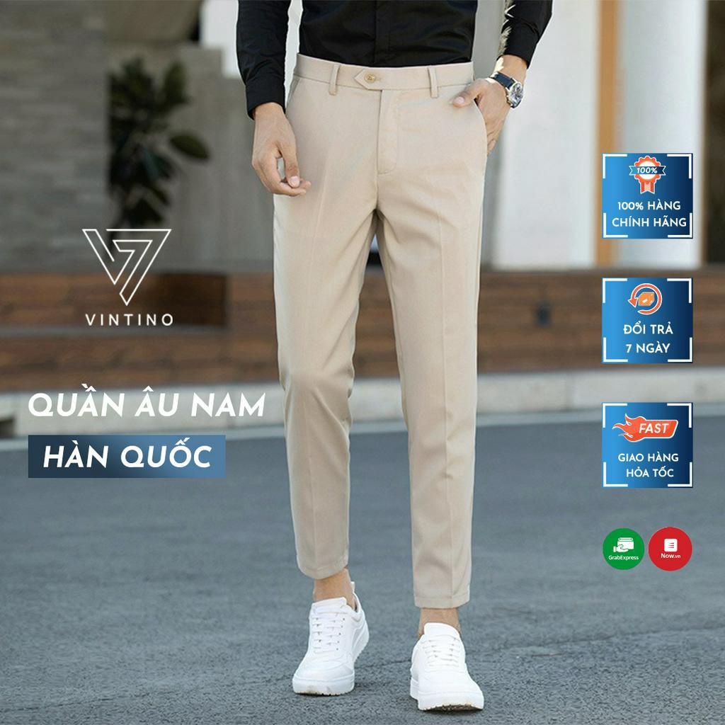Quần tây nam đen ống côn VINTINO công sở hàn quốc vải tuyết hàn co giãn QA1