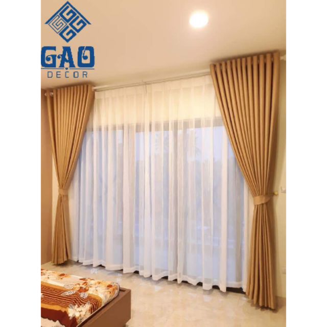 Rèm vải thô cản sáng 90% 1m5 x 2m7( đã có sóng rèm hoàn thiện) | Shopee ...