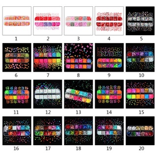 Kra Nail Art 3D Neon Sắc Tố Lát Huỳnh Quang Kim Sa Lấp Lánh Trang Trí Epoxy Làm Đầy