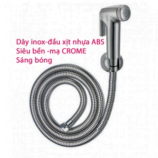 Vòi xịt vệ sinh-xịt bồn cầu, bóp  xịt nhựa ABS mạ crome dây inox siêu bền 1200mm