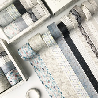 Jianwu 12 Cái / bộ 300cm Kết Hợp Tạp Chí Washi Băng Series Washi Băng Nhật Ký Tự Làm Mặt nạ Băng Nhãn Dán Dễ Thương Văn Phòng Phẩm Đồ Dùng Học Tập