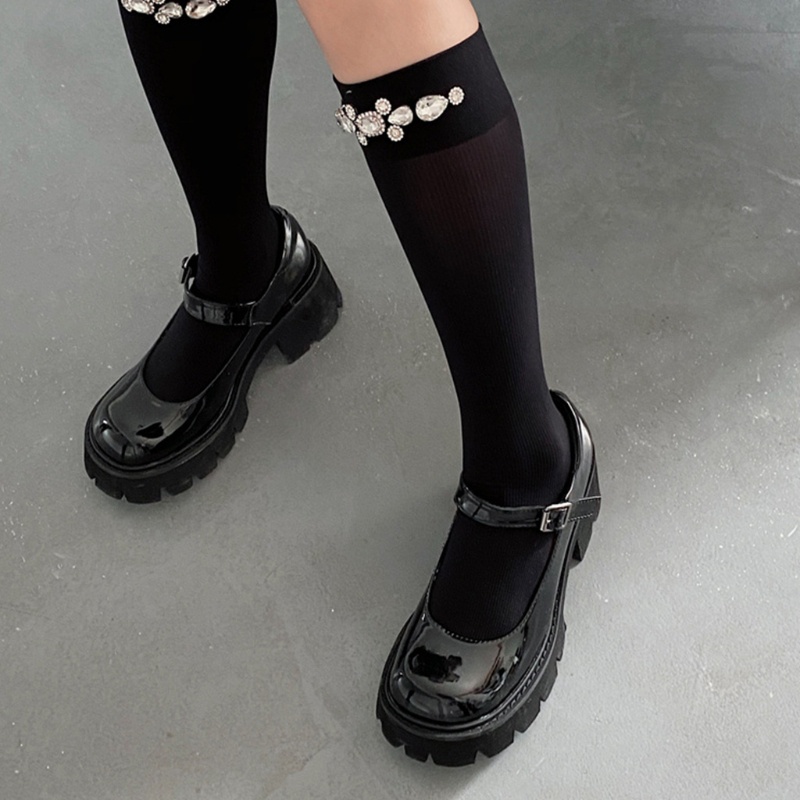 Vớ Nữ Mùa Hè Co Dãn, In Sọc Phong Cách Preppy và Gothic với Màu Nổi Bật