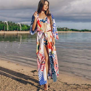 Pareo Bãi Biển Cape Nữ Mùa Hè In Bikini Che Phủ Kimono Kaftan Đi Biển Đầm Tắm Phù Hợp Với Tunic Plus Kích Thước