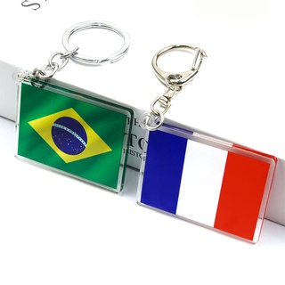 Móc Khóa Hình Lá Cờ Các Nước Anh/ Brazil/ Ý/ Tây Ban Nha Thời Trang