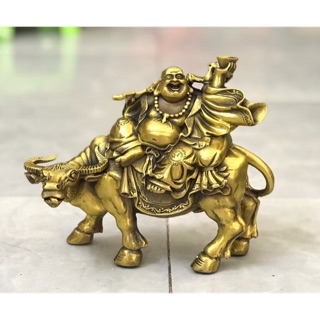 Di Lặc Cưỡi Trâu bằng đồng vật phẩm phong thuỷ trang trí nhà cửa, quà tặng
