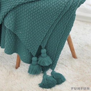 Chăn dệt kim mềm mại ấm áp đính tua rua nhẹ trang trí dành cho đi văng giường ngủ sofa tất cả các mùa