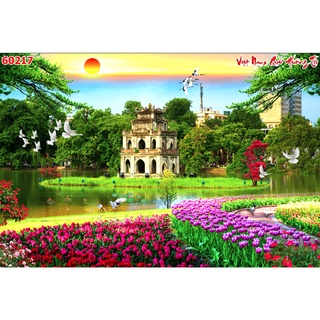 Tranh phong cảnh thiên nhiên tươi đẹp, tươi mát, trong lành, tạo cảm giác tươi mát