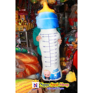 Gối Ôm Nhồi Bông Hình Bình Sữa Khổng Lồ Cực Đại Khổ Vải Chiều Dài 1m3