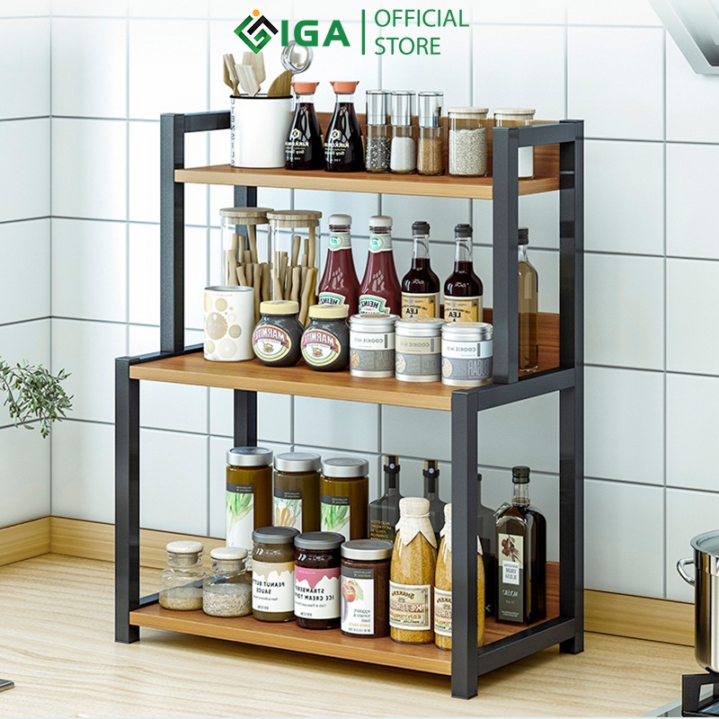 Kệ gia vị để bàn 3 tầng IGA, nội thất phòng bếp hiện đại - GM04.2