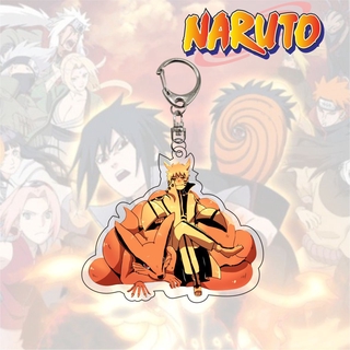 ST2 Naruto Móc Khóa Acrylic Móc Chìa Khóa Sasuke Madara Itachi Sasuke Kakashi Sakura Móc Khóa Mặt Dây Chuyền Anime Túi Phụ Kiện