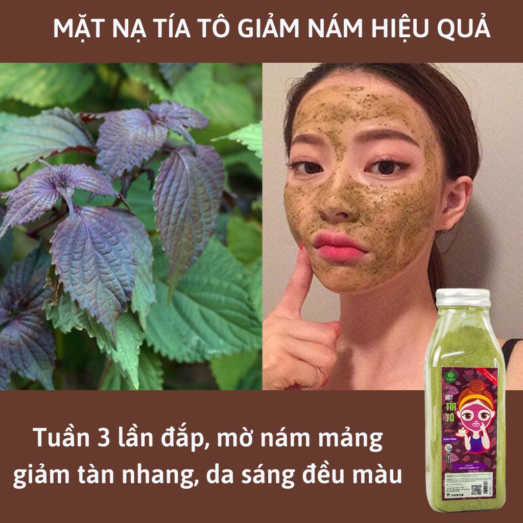 Bột tía tô hữu cơ đắp mặt Calen Nature Farm sạch mặt, giảm tàn nhang và chống nắng hiệu quả hũ 150gram
