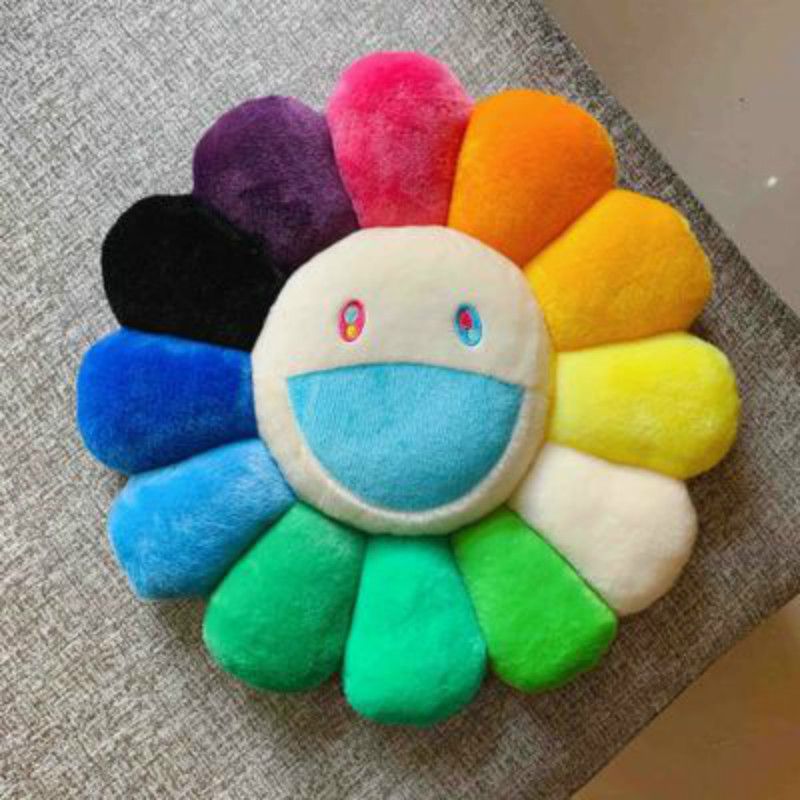 Gối hoa cầu vồng Takashi Murakami 40cm nhồi bông đầy màu sắc cho trẻ em nhồi bông