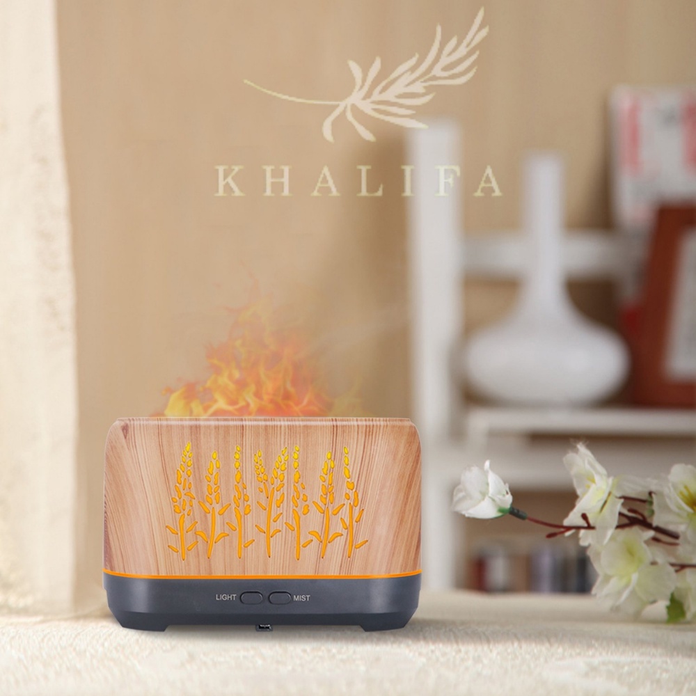Máy Khuếch Tán Tinh Dầu Ngọn Lửa Khalifa Dung Tích 200ml Tạo Hơi Sương Tăng Độ Ẩm Tặng Kèm Tinh Dầu