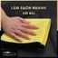 Khăn Lau Xe Hơi Chuyên Dụng Microfiber 2 Lớp Không Rụng Lông, Thấm Hút Nước Tốt Màu Vàng