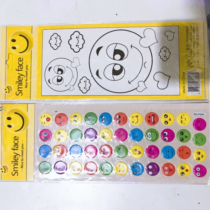 sticker mặt cười nhiều màu kèm bìa tô màu dễ thương | Shopee Việt Nam