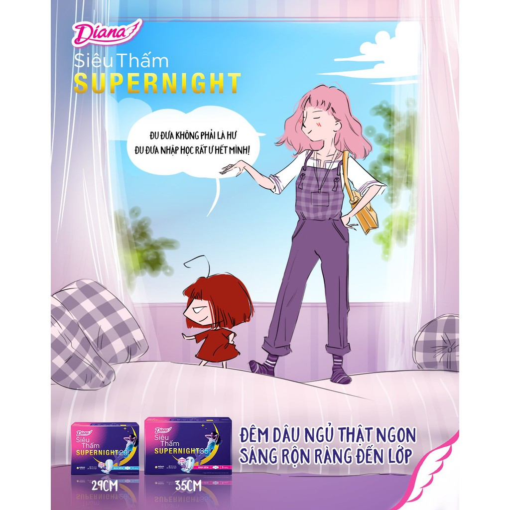 Ảnh Băng vệ sinh ban đêm Diana siêu thấm Supernight 35cm gói 12 miếng 2