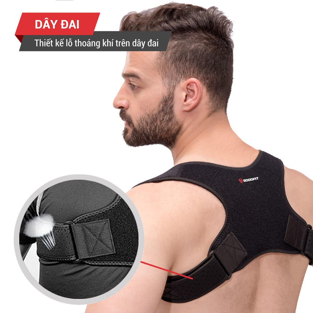 Ảnh Đai chống gù lưng nam, nữ chính hãng GoodFit đai định hình cơ thể chất liệu bền, thoáng khí GF711P 3