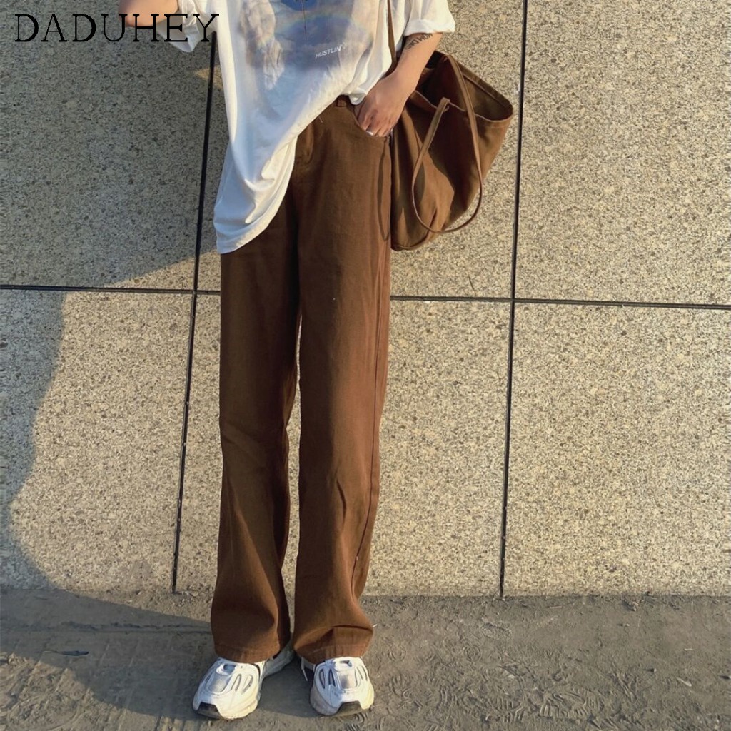 Ảnh Daduhey Quần jean ống rộng lưng cao phong cách Hàn Quốc độc đáo cho nữ 4
