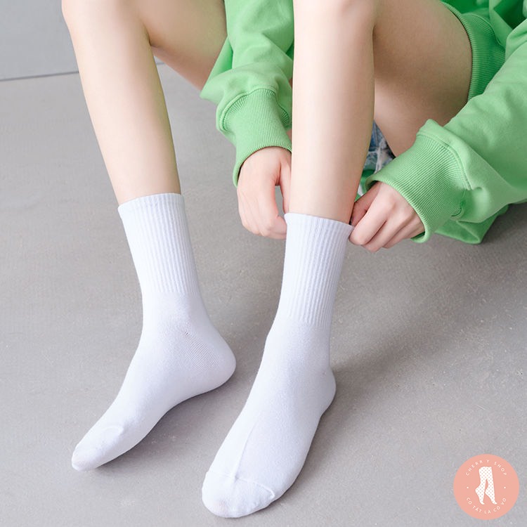 Tất vớ nam nữ cổ cao cổ ngắn chất liệu cotton mềm thoáng mát công sở cute dày, tất nữ nam nhún dễ phối đồ TV01 ESHOP