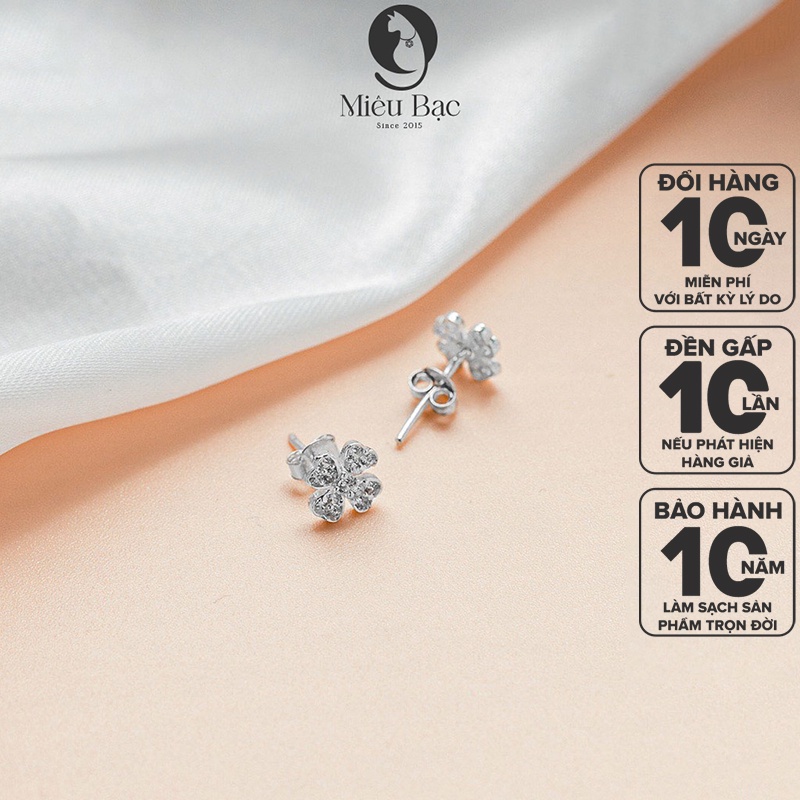 Mô tả Bông tai nữ Miêu Bạc Cỏ May Mắn chất liệu bạc 925 thời trang phụ kiện trang sức nữ E044 - 7