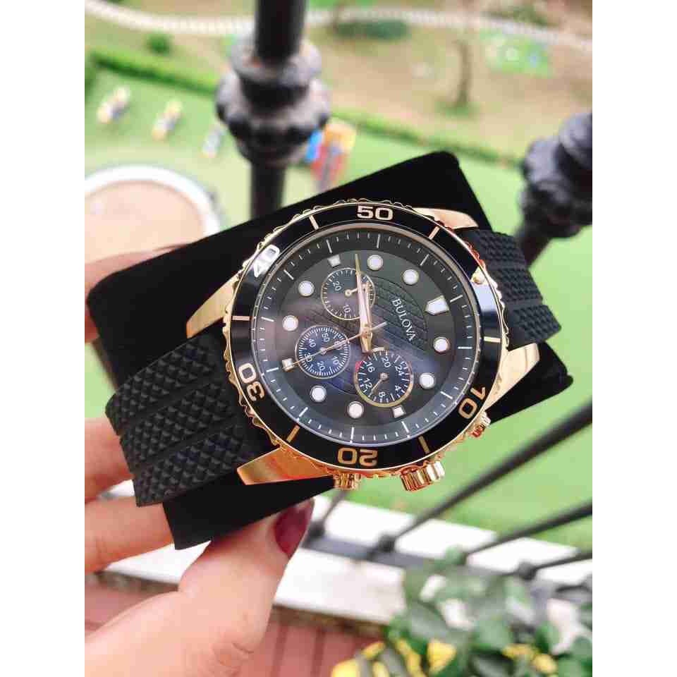 ng H Nam BULOVA 98A191 Quartz Day Silicon 43mm Shopee Vi t Nam