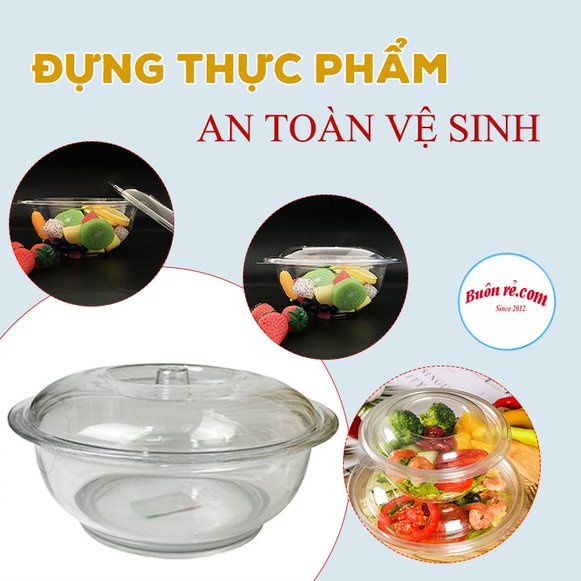 Tô âu phíp giả thủy tinh trong suốt cao cấp đựng cơm canh có nắp đậy size trung aladanh-net-vn